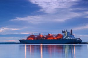 Lng,Tanker,At,The,Gas,Terminal,-,Sunrise,Over,The